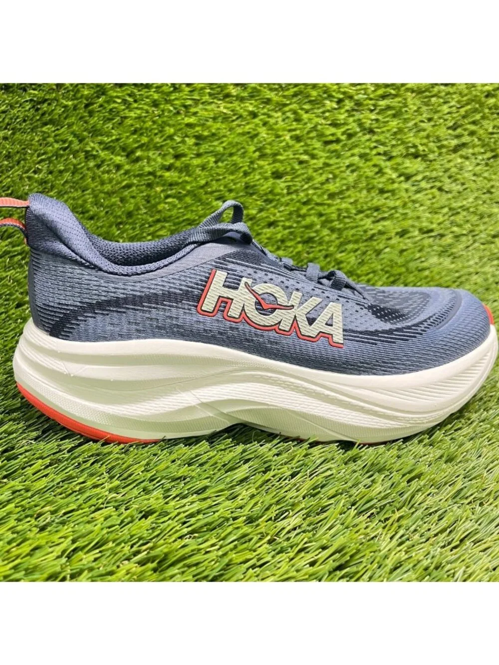 Hoka One One Skyflow Womens Size 6 Blue White Athletic Running Shoes Sneakers